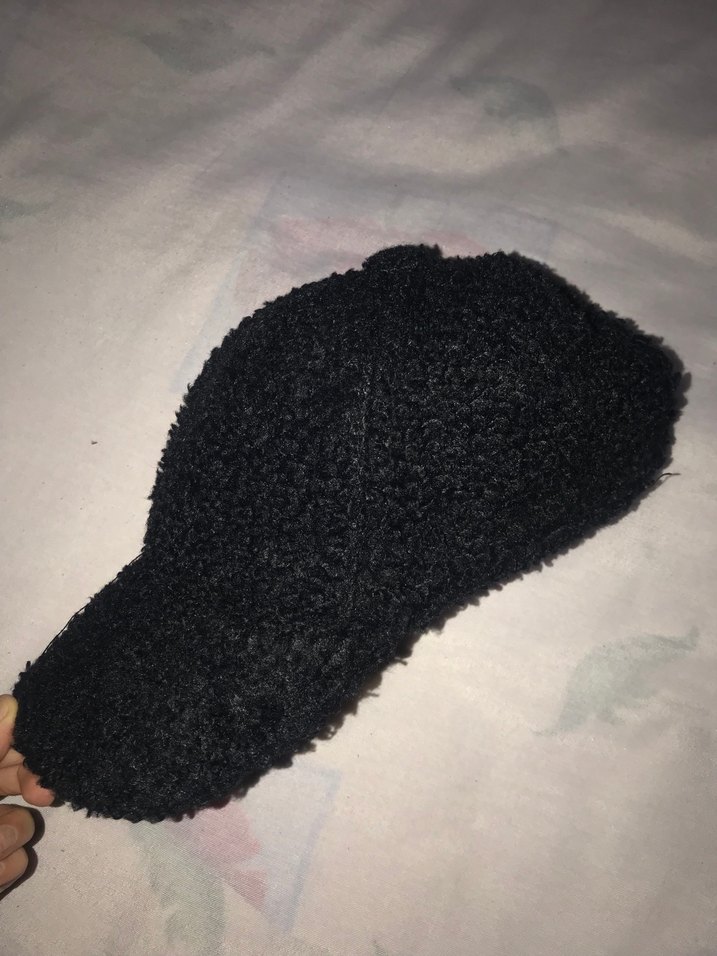 Siyah Kadın Polar Şapka Velcro Ayarlı - Görsel 2