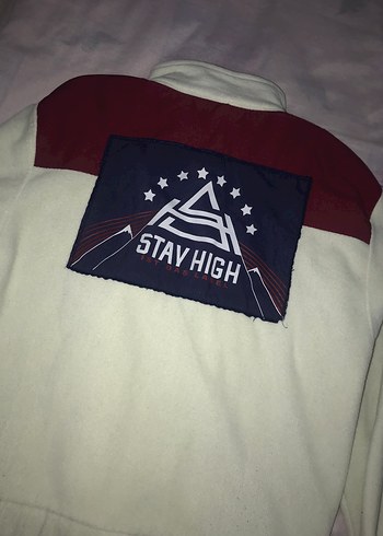 Beyaz Fermuarlı Yüksek Yakalı Kadın Ceket - Görsel 3