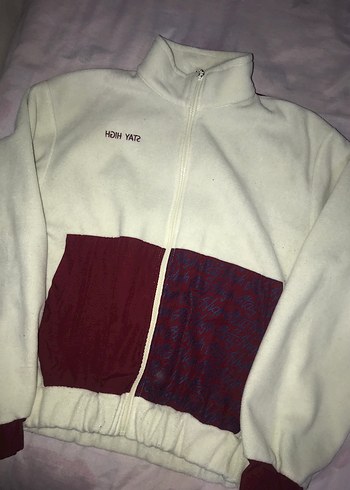 Beyaz Fermuarlı Yüksek Yakalı Kadın Ceket - Görsel 2