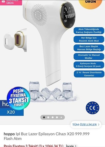 Hoppo X20 IPL Lazer Epilasyon Cihazı buz lazer - Görsel 7