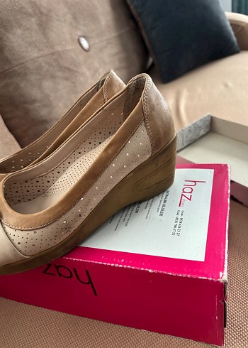 Bej Kadın Dolgu Topuklu Babet - Görsel 3