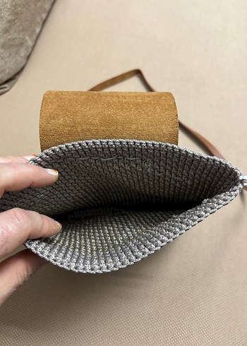 Deri kapaklı,Kilit Tokalı Örgü Kadın Çapraz Çanta - Görsel 6