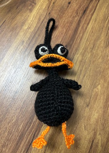 Siyah Örgü Kuş Figürlü Anahtarlık - Görsel 4