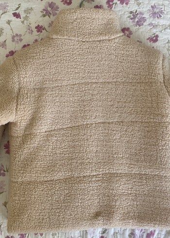 m Beden Bej Peluş Kadın Mont