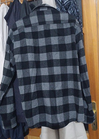 Gri Ekose Pamuklu Erkek Gömlek - Görsel 3