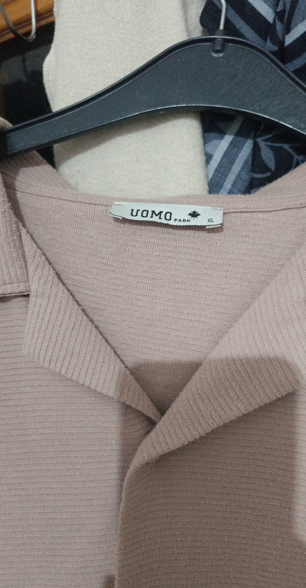 Bej Kısa Kollu penye Erkek Gömlek - Görsel 2