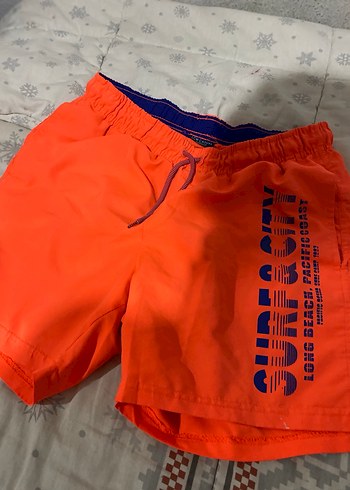 Kırmızı Mini Erkek Deniz Şortu Fermuarlı Cep - Görsel 3