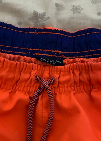 Kırmızı Mini Erkek Deniz Şortu Fermuarlı Cep - Görsel 2