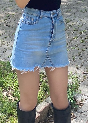 Denim Mini Etek - Görsel 2