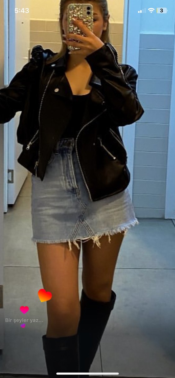 Denim Mini Etek - Görsel 3