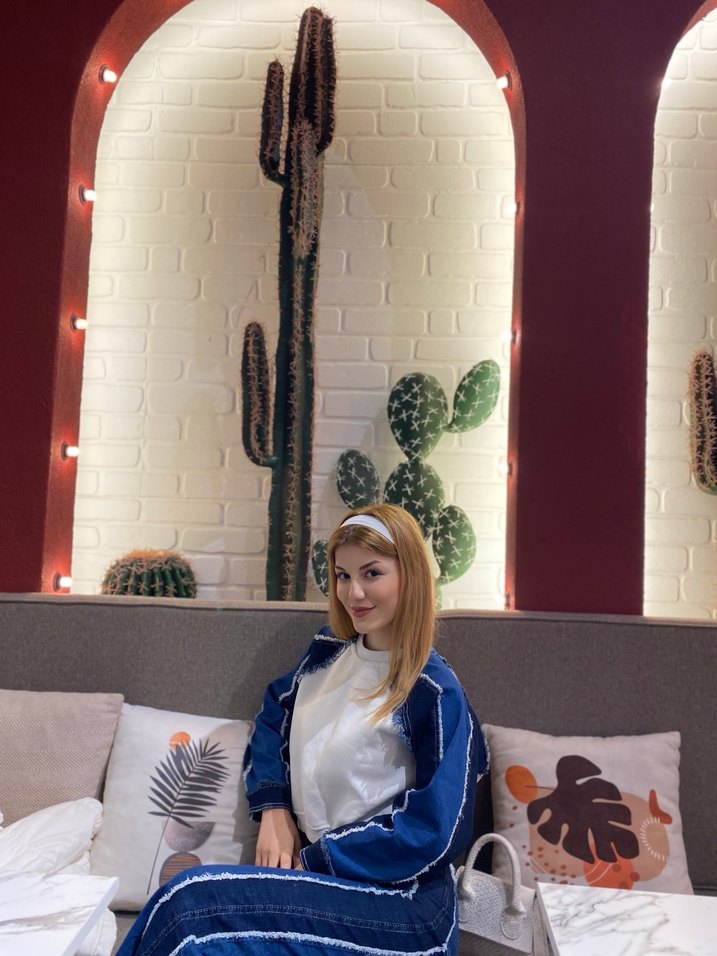 Mavi Bağlama Desenli Mini Denim Takım - Görsel 2