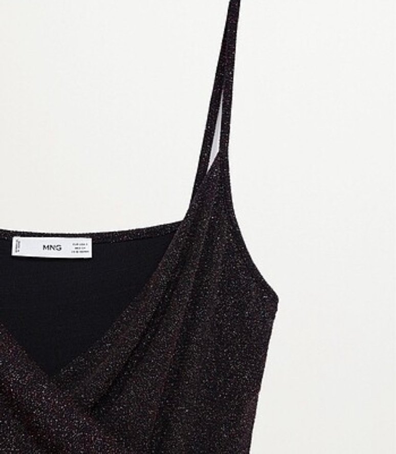 Parlak Gri Mini V Yaka Strappy Bustiyer - Görsel 2