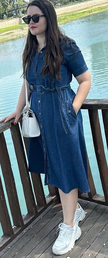 Denim elbise