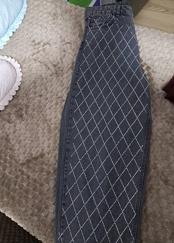 Taşlı baggy jean - Görsel 5