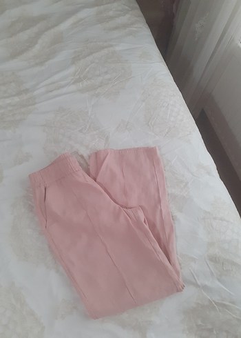 Pembe Midi Kadın Kumaş Pantolon