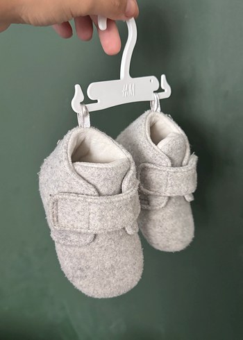 Gri Erkek Çocuk Sıcak Terlikler Velcro