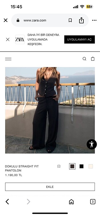 Zara yazlık pantolon