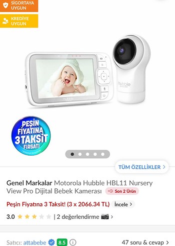 Hubble Nursery View Pro Bebek Kamerası - Görsel 8