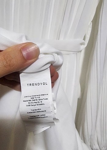 Beyaz Piliseli Tesettür Elbise Yüksek Yaka - Görsel 7