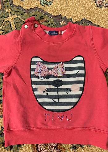 Kız Çocuk Pembe Baskılı Sweatshirt - Görsel 2