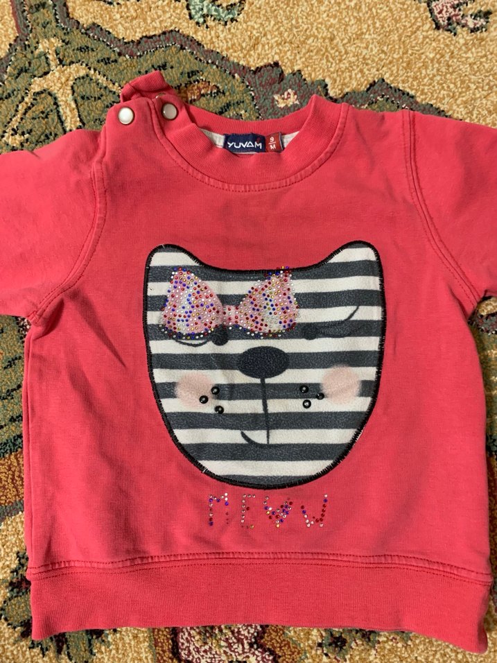 Kız Çocuk Pembe Baskılı Sweatshirt - Görsel 2