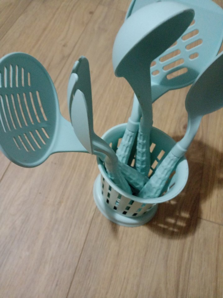 Pastel Mavi Plastik Mutfak Gereçleri Seti - Görsel 2