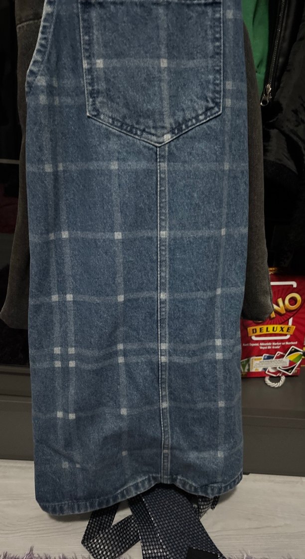 Kız Kot Midi Kısa Tulum - Görsel 3