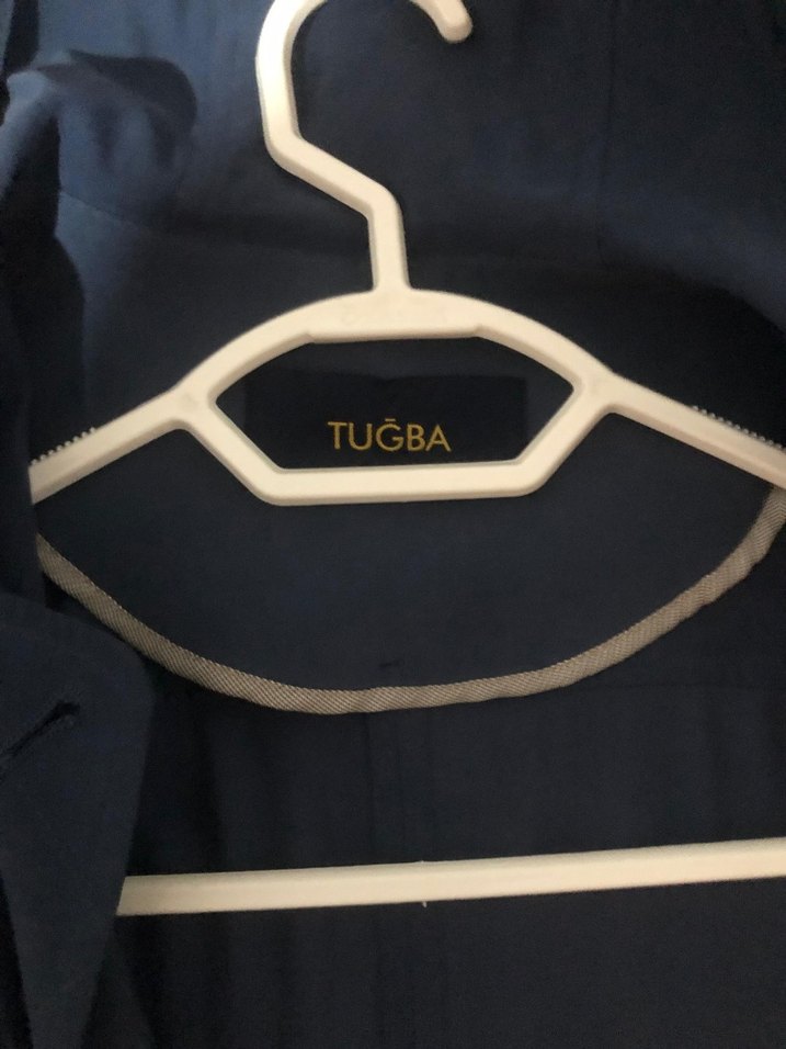 Tuğba Lacivert Midi Kadın tensel kumaşceket - Görsel 2