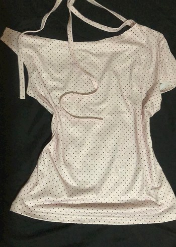 pembe minik puantiyeli bluz - Görsel 3