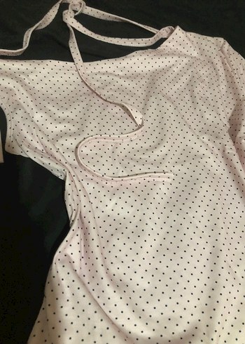 pembe minik puantiyeli bluz - Görsel 4