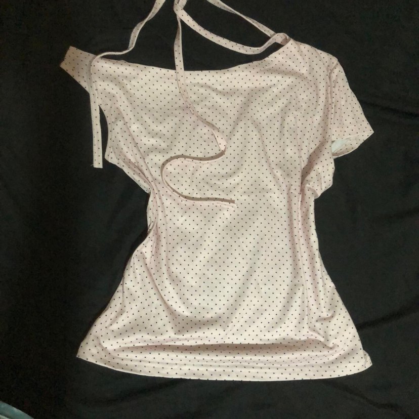 pembe minik puantiyeli bluz - Görsel 3