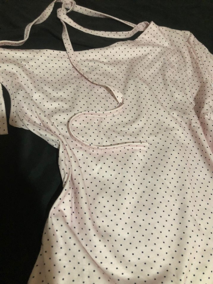 pembe minik puantiyeli bluz - Görsel 4