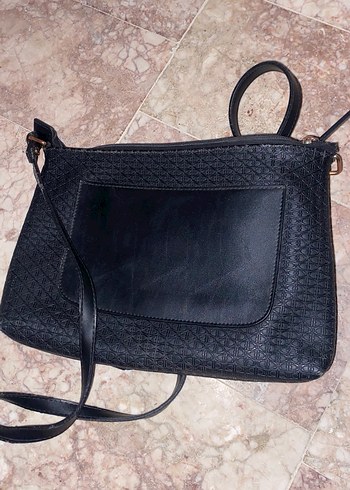 Siyah Deri Fermuarlı Kadın Çanta - Görsel 4