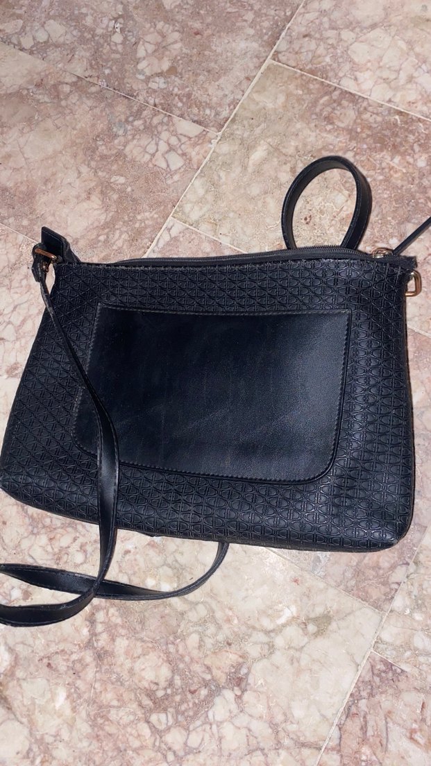 Siyah Deri Fermuarlı Kadın Çanta - Görsel 4