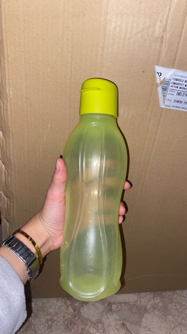 Tupperware Yeşil Plastik su Şişesi - Görsel 5