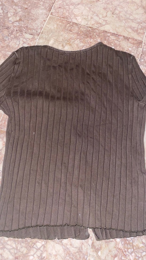 Düğmeli hali V Yaka bluz - Görsel 4