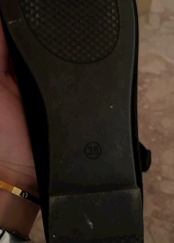 Klasik Altın Tokalı Kadın Süet Babet - Görsel 3