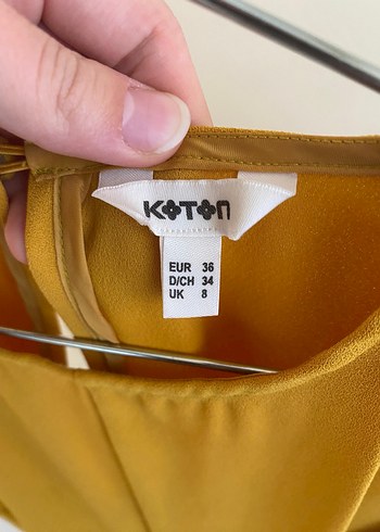 Hardal rengi Uzun Kollu Salaş Elbise - Görsel 3