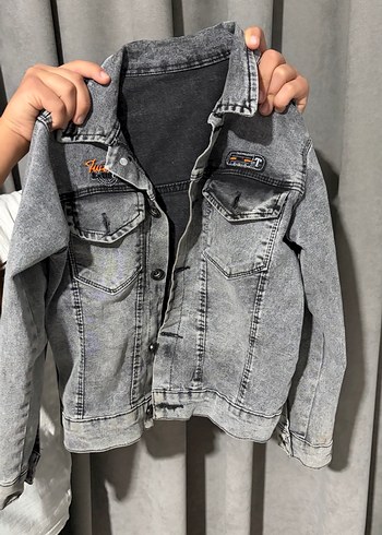Gri erkek çocuk Denim Ceket - Görsel 2