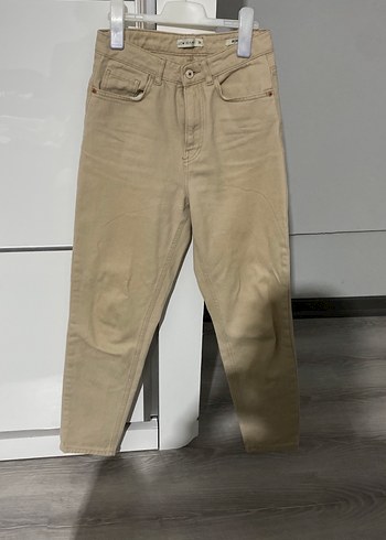 Bej Normal Boy Kadın Denim Pantolon
