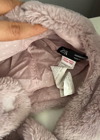1-2 Yaş, 19 cm Beden pembe Renk Çocuk Peluş Bere ve Atkı Seti