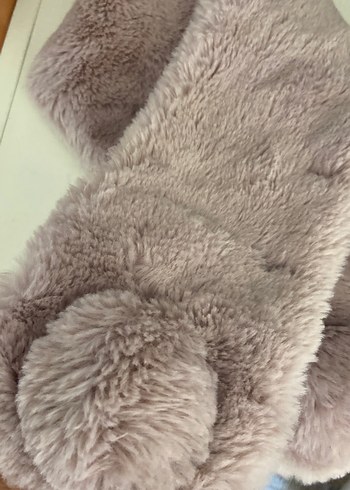 1-2 Yaş, 19 cm Beden Çocuk Peluş Bere ve Atkı Seti