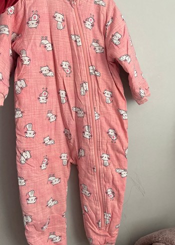Kız Çocuk Pembe Fermuarlı Uzun Kollu Pijama