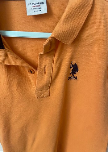 6 Yaş Beden Kızlar İçin Turuncu Kısa Kollu Polo Tişört