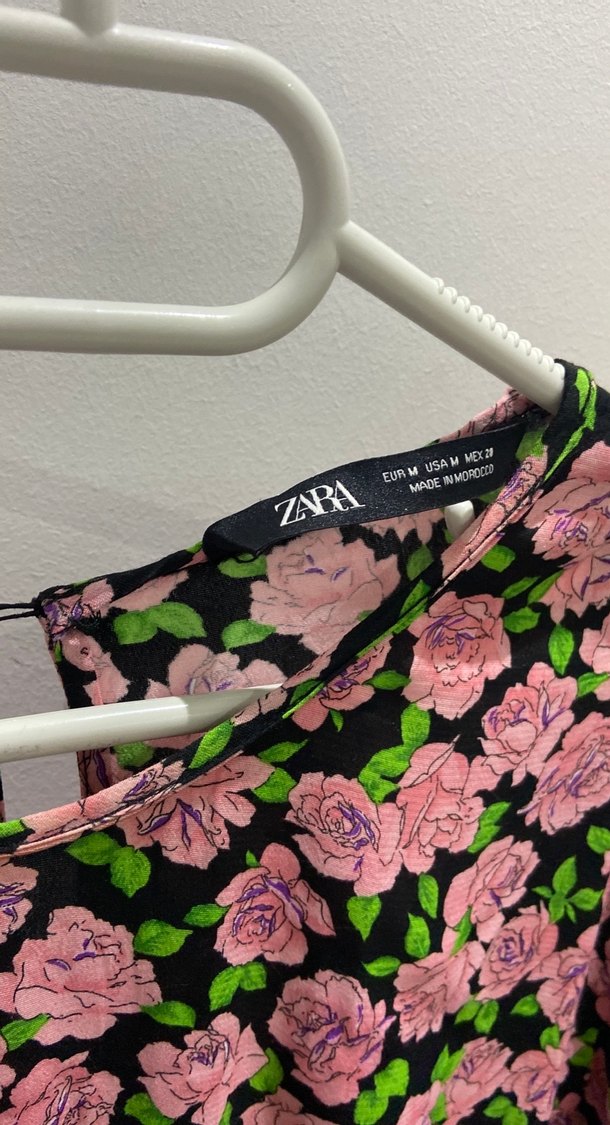 Pembe Çiçekli Uzun Kollu elbise - Görsel 2