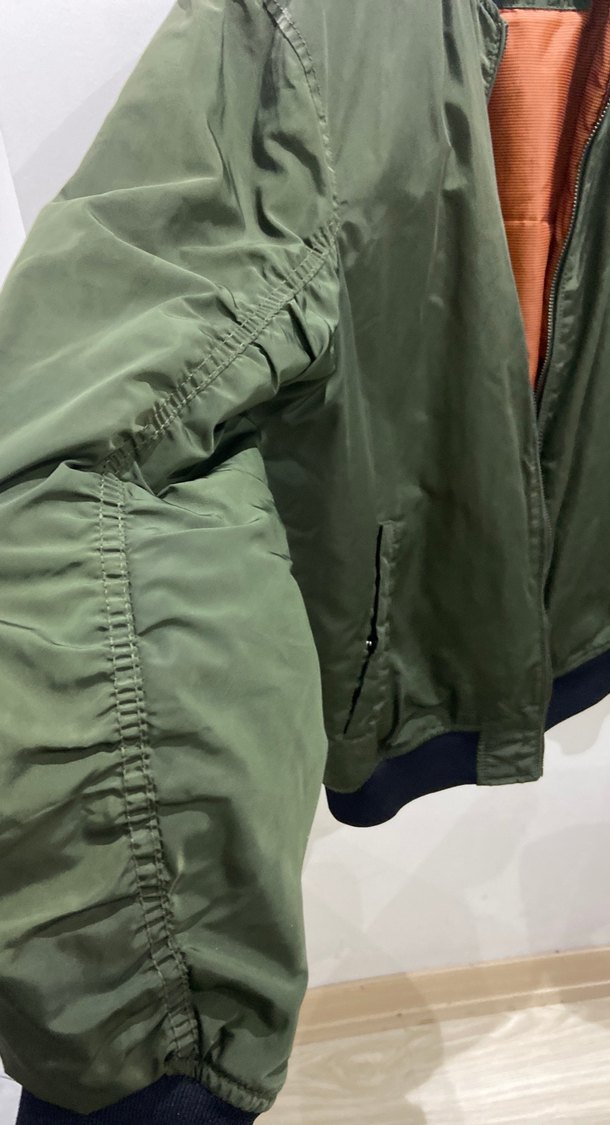 Erkek Haki Fermuarlı Bomber Ceket - Görsel 4