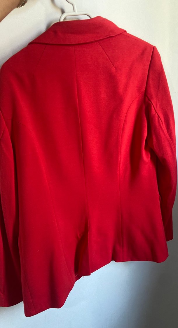 Kırmızı Kadın Düğmeli Blazer Ceket - Görsel 3