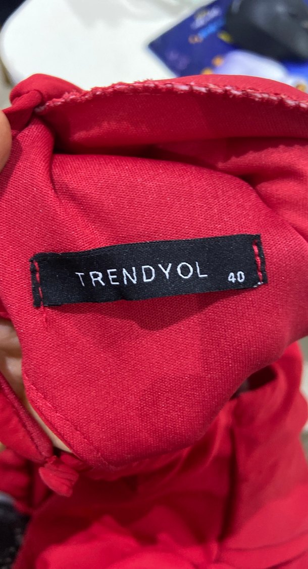 Kadın Kırmızı Midi Kısa Kollu Elbise - Görsel 4