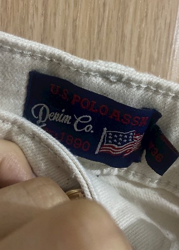 Bej Düğmeli Kadın Keten Pantolon - Görsel 3