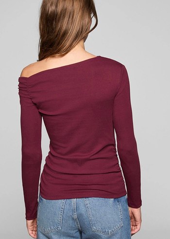 Bordo Uzun Kollu Kadın Bluz - Görsel 7